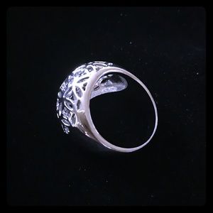 Silver Bubble Cutout Cocktail Ring